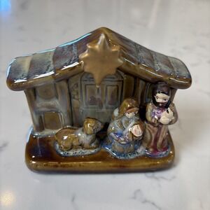 Gisela Graham London Pottery Small Nativity Porcelain Decor Salt Glaze 4"